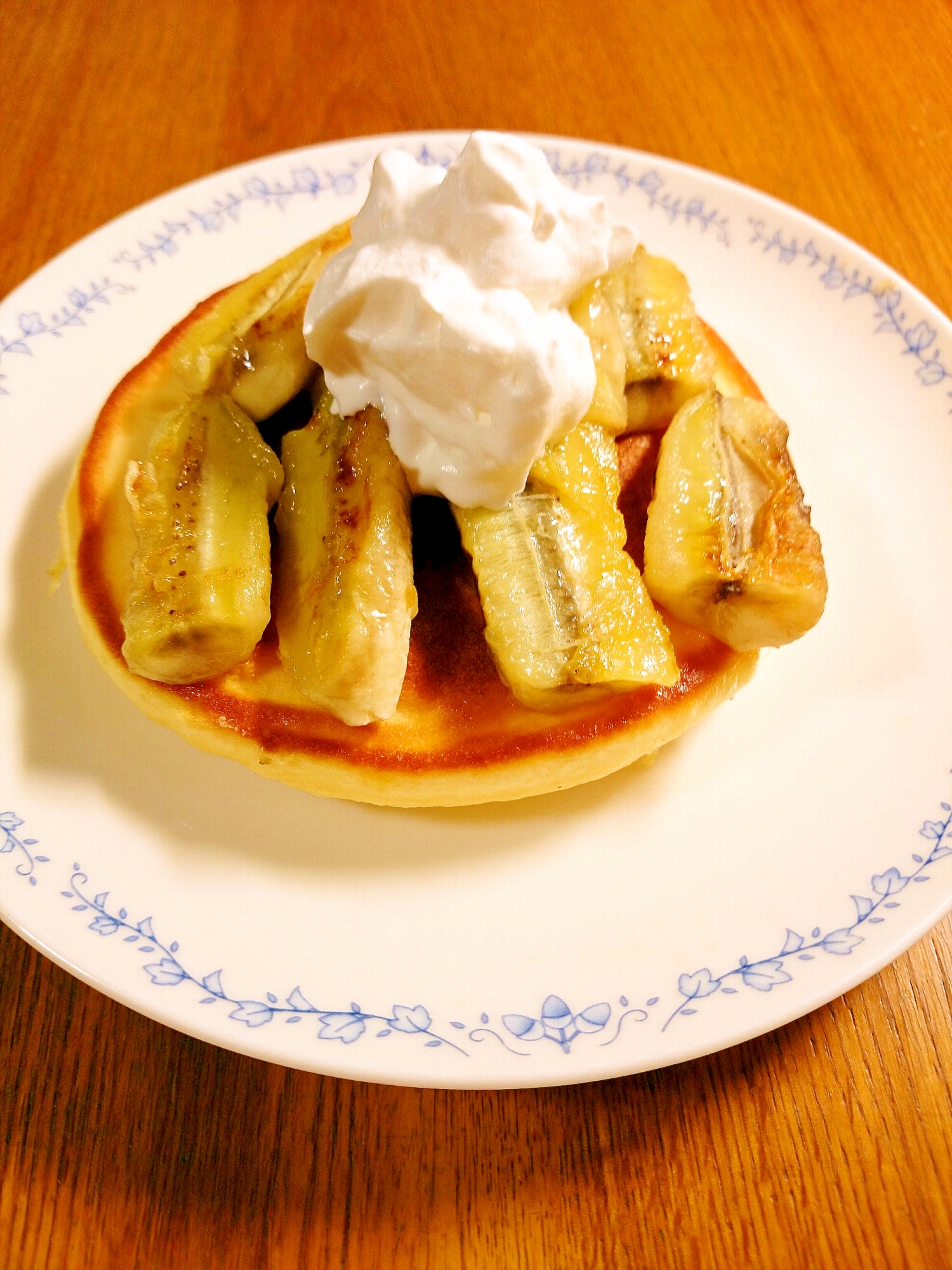 おうちカフェ☆とろとろバナナのホットケーキ