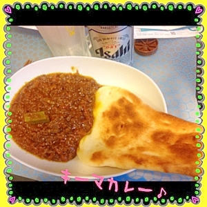 オクラがゴロゴロ！キーマカレー