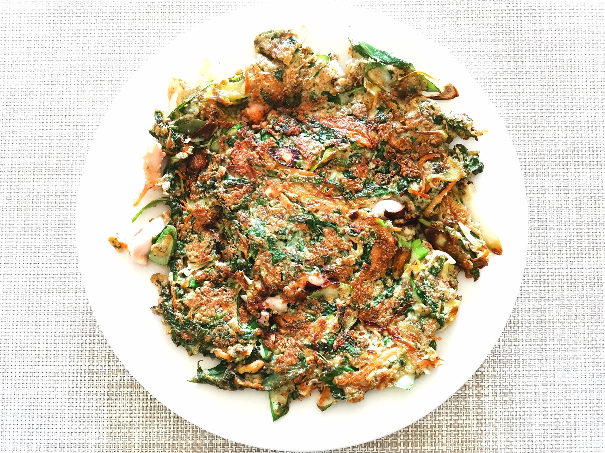 NO小麦粉! スピルリナ入り青じその海鮮チヂミ