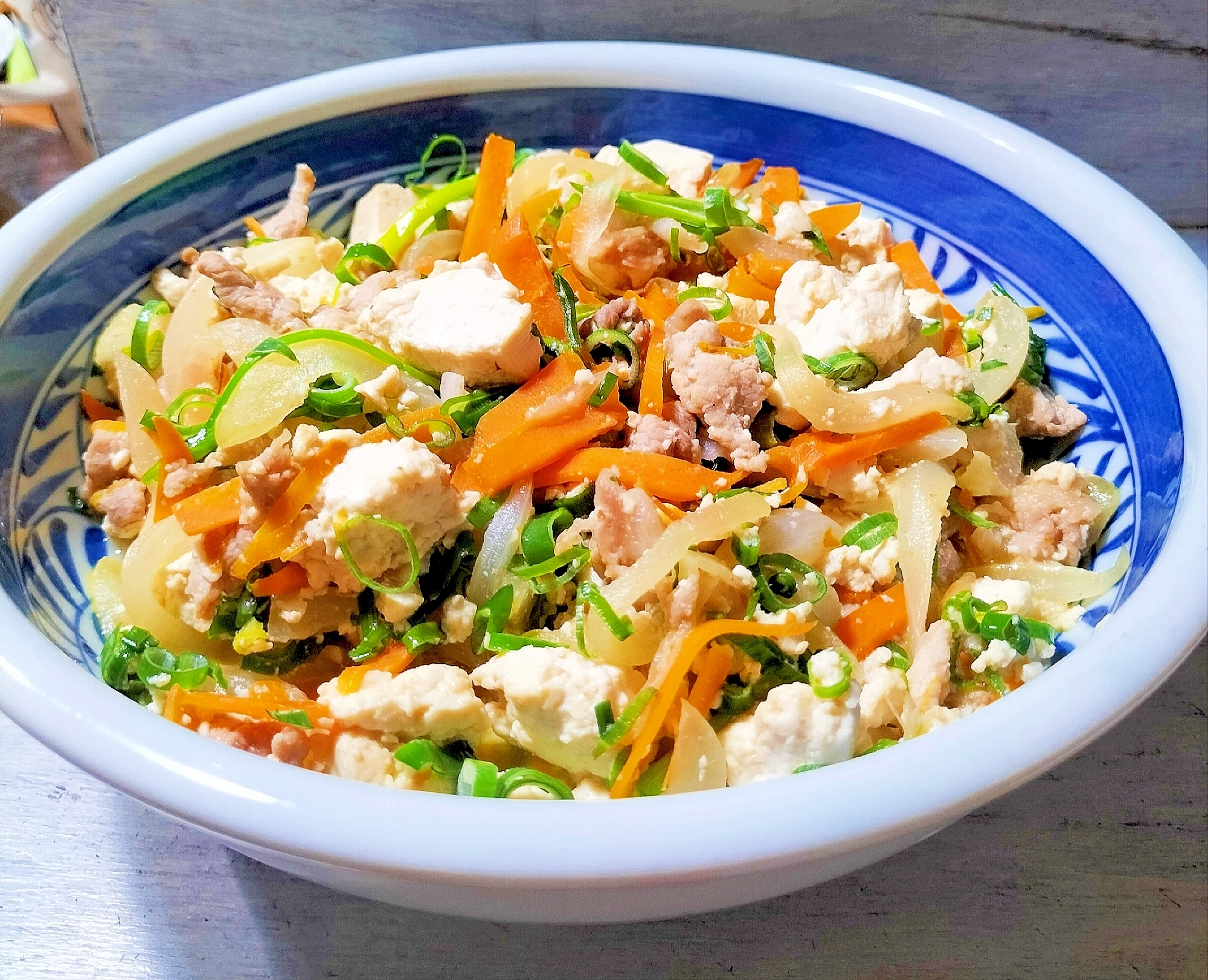 人参&玉葱de優しい味の炒り豆腐