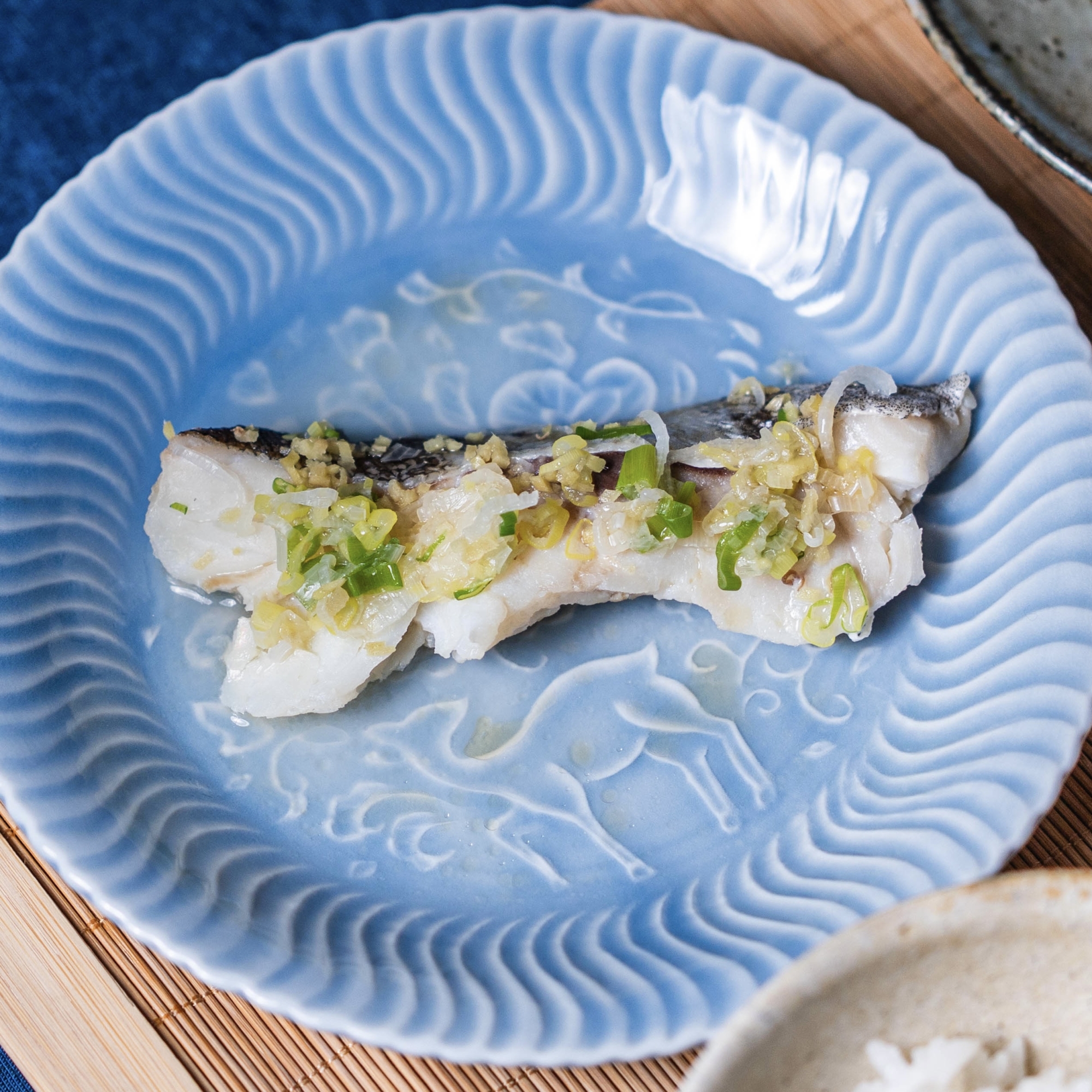 たらの酒蒸し〜あっさりねぎ塩だれ【和食・主菜】