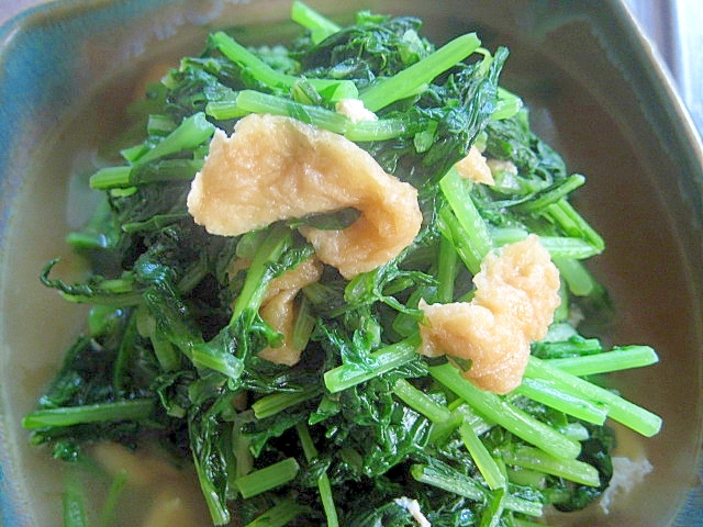 緑黄色野菜で栄養満点♪青菜と油揚げの煮びたし