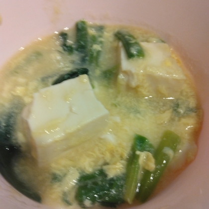 身も心も温まる！ほうれん草と豆腐の卵とじ