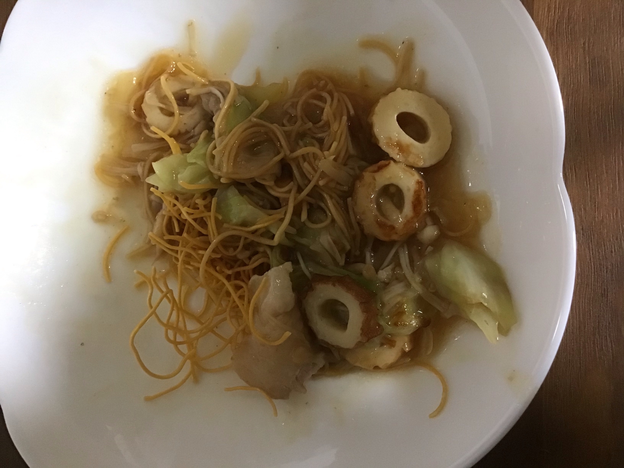 えのきとちくわの皿うどん