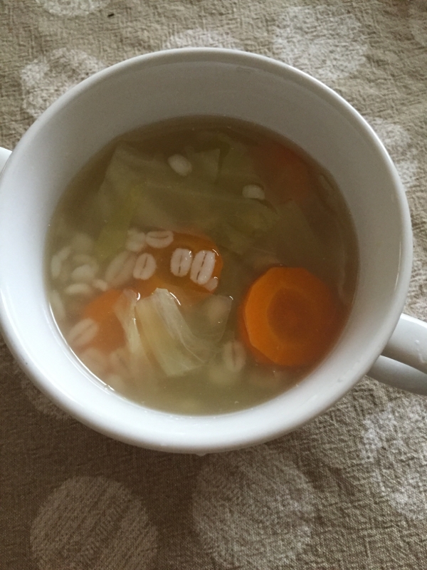 野菜と押し麦のスープ