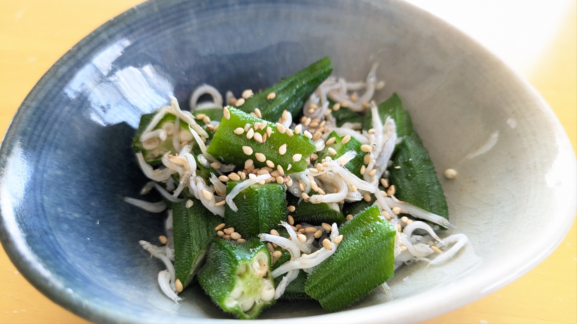 オクラとしらすのポン酢和え