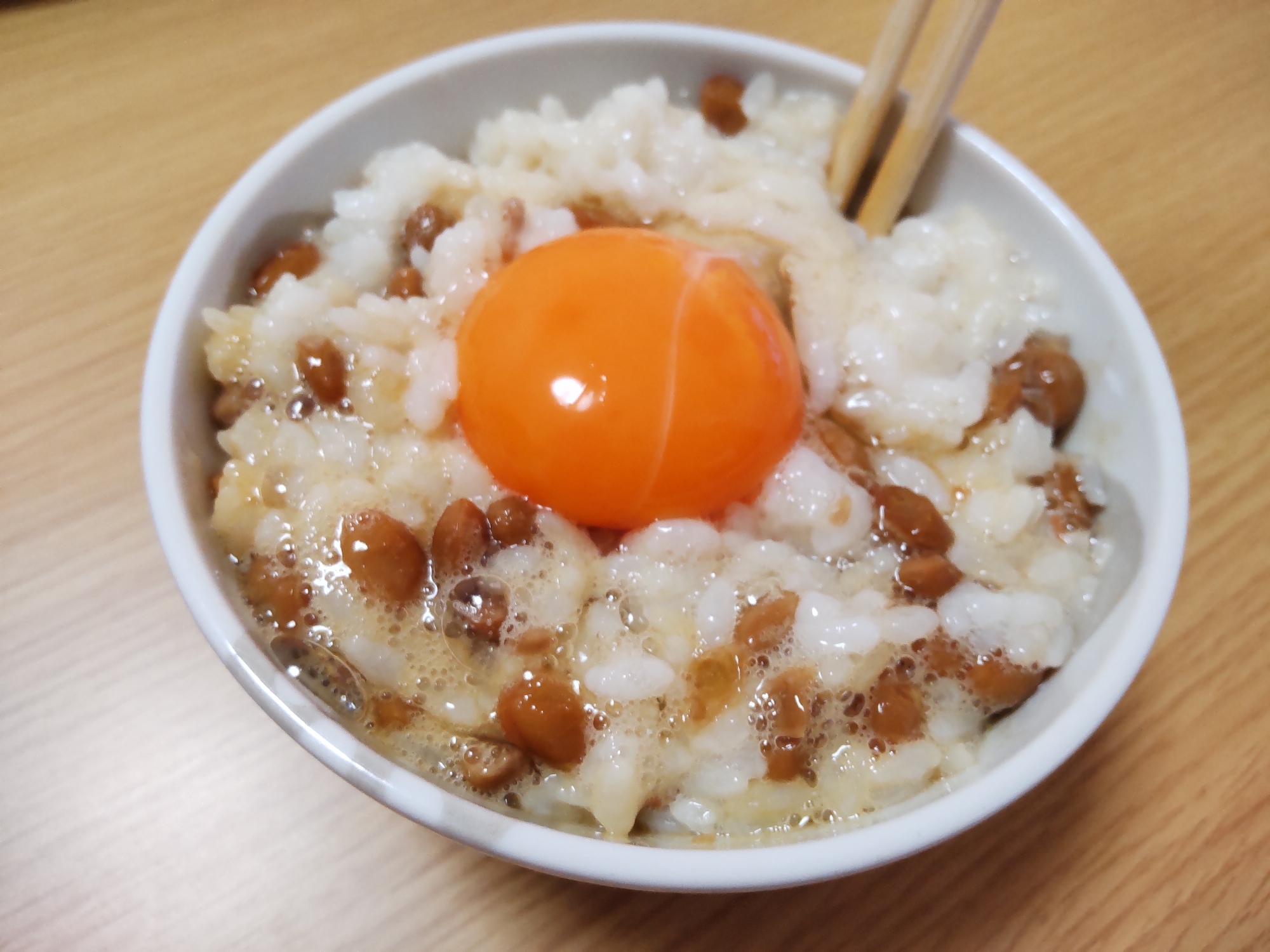 なったまめし。納豆卵かけご飯。味の素大事！