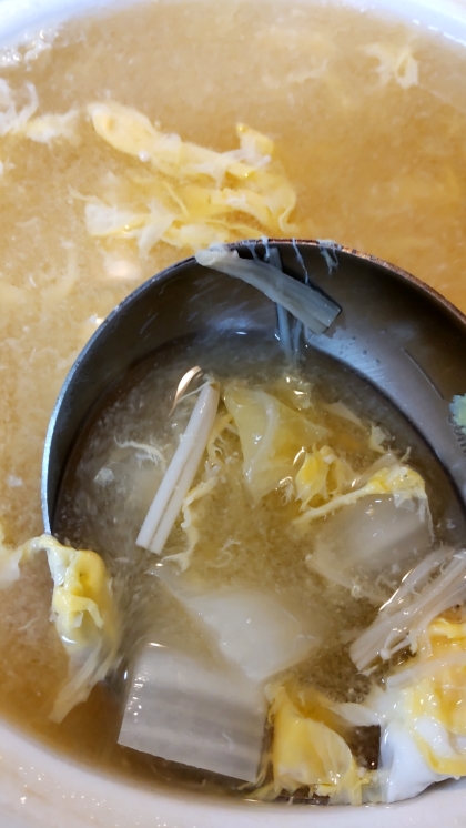 えのきと白菜と卵の味噌汁