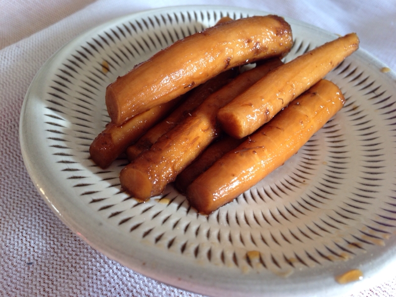 シャキシャキ美味しい！山牛蒡の醤油漬け。