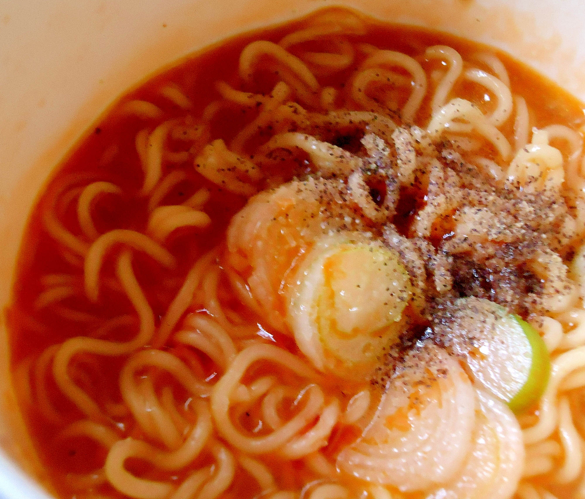 レンジで作る　ごま麻婆ラーメン（ちょっと坦々麺風）