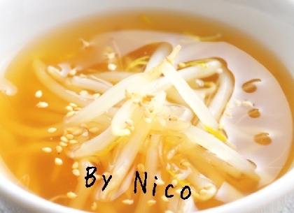 冷凍もやしの中華スープ