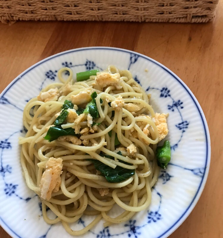 菜の花と炒り卵の塩焼きそば