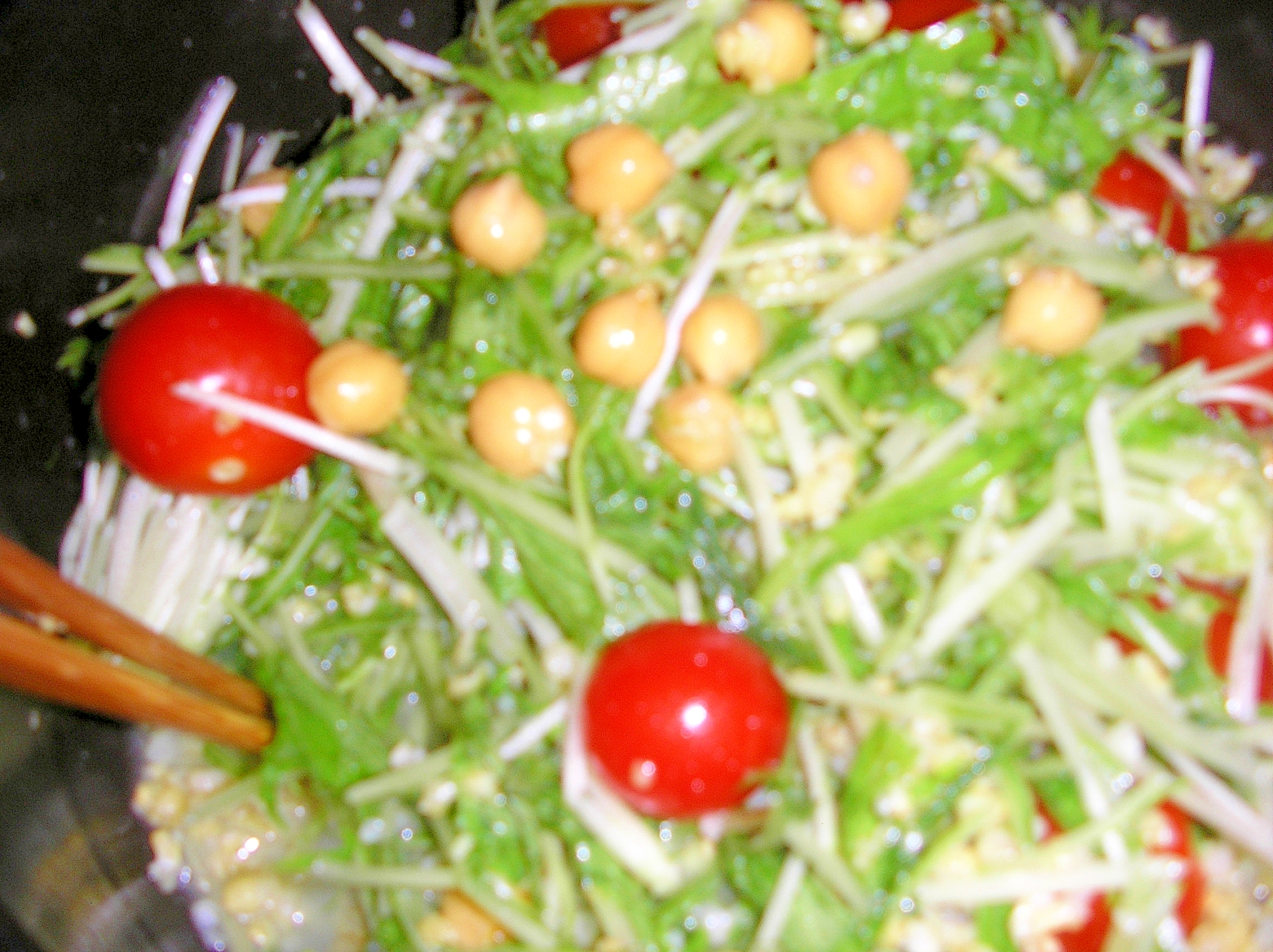 水菜とヒヨコ豆のサラダ