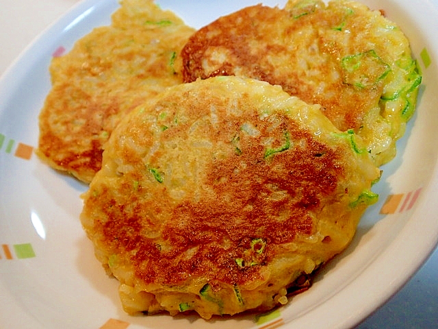 オクラと豆腐とご飯のお焼き♪