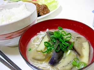 あったか♪お素麺のお味噌汁♪