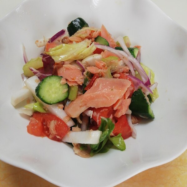 サーモントラウトとツナのまろやかフレンチ野菜サラダ レシピ 作り方 By イク9110 楽天レシピ サーモントラウトとツナのまろやかフレンチ野菜サラダ レシピ 作り方 By イク9110 楽天レシピ