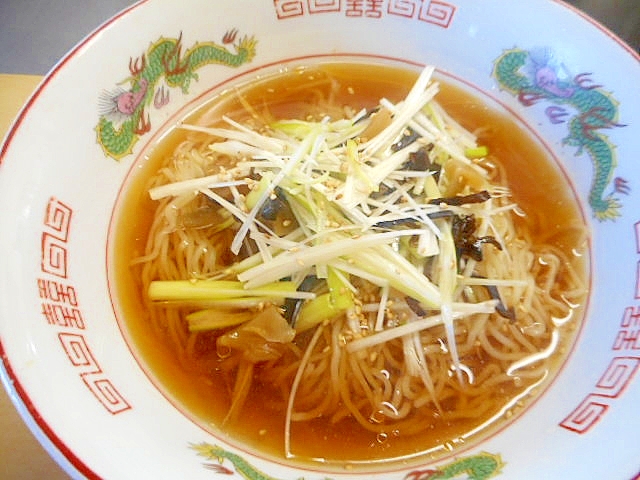 ヘルシー★長ねぎ・ザーサイ・きくらげの醤油ラーメン