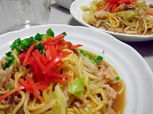 なんちゃって！屋台の焼きラーメン♪