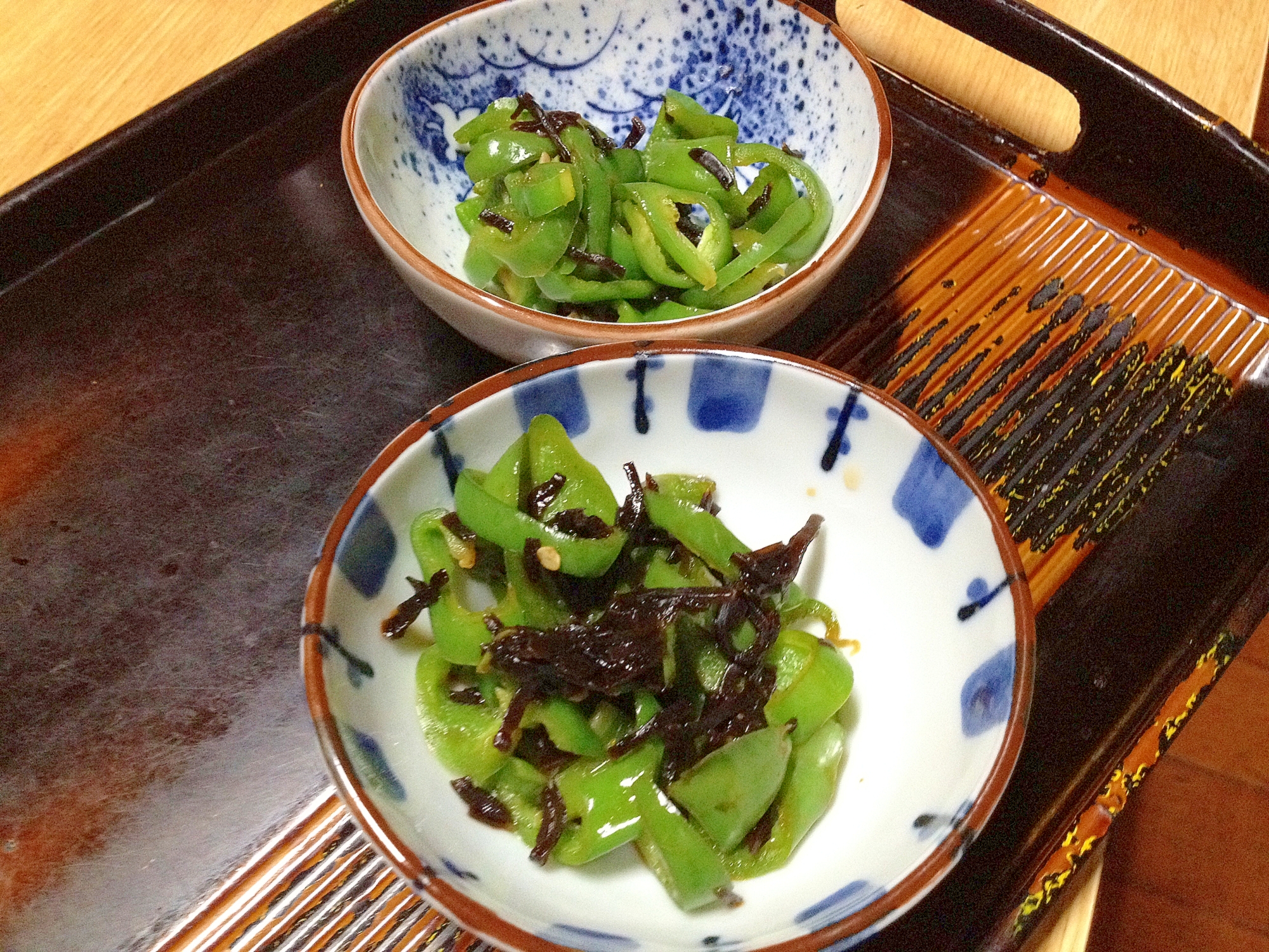 レンジで簡単に、ピーマンの塩昆布チン！