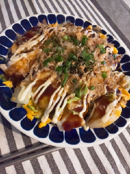 お餅消費ランチ♪ お餅と白菜のお好み焼き風