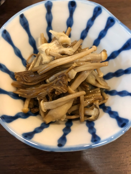 レンジで簡単☆キノコ醤油煮