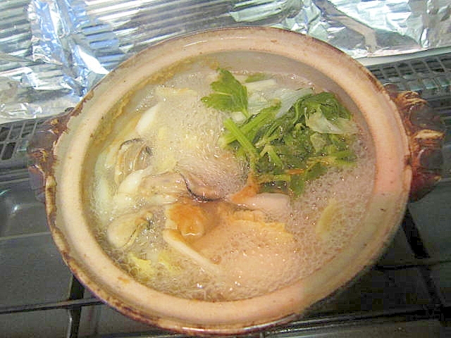 牡蠣と蕪とセロリ柚子ママレード大根ポン酢スープ