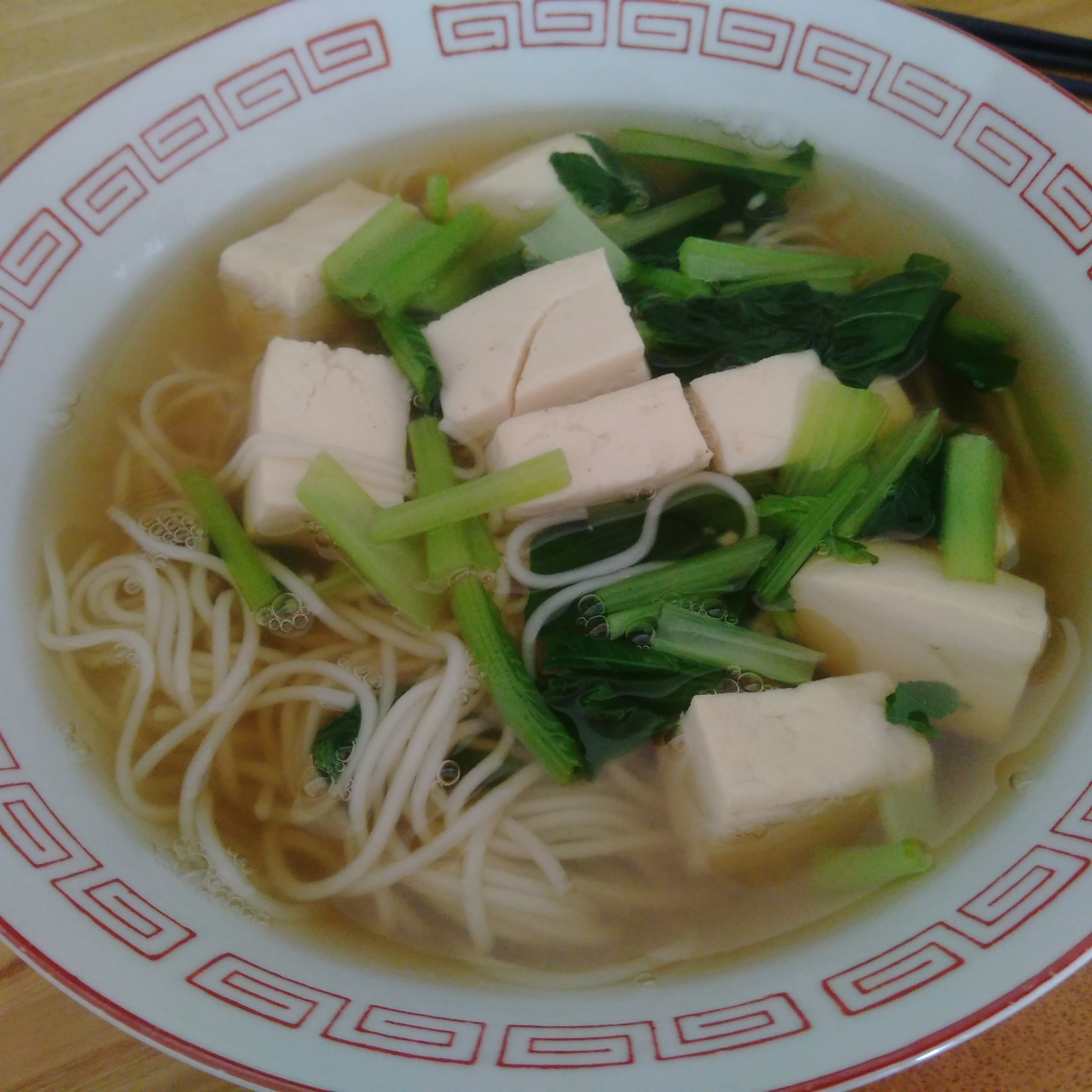 豆腐と小松菜のにゅう麺