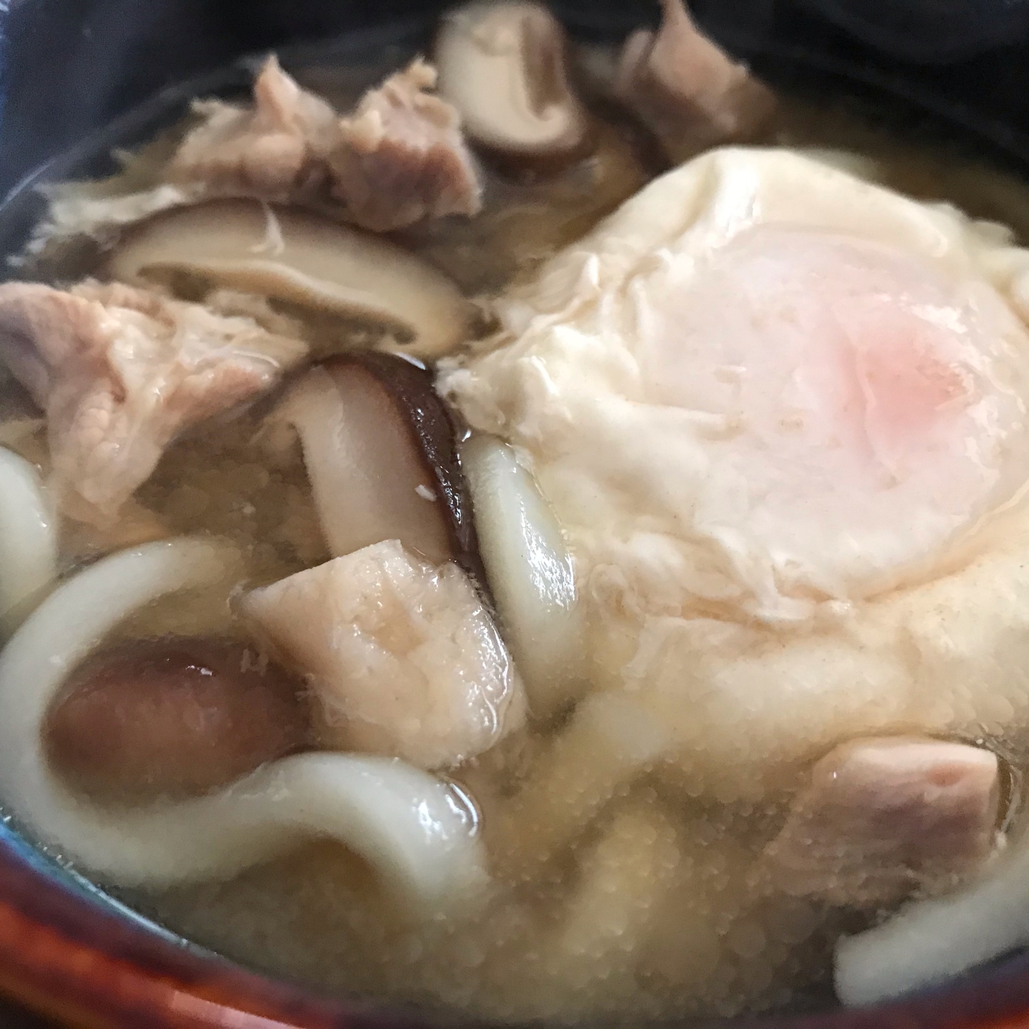 鶏もも肉としいたけの煮込みうどん