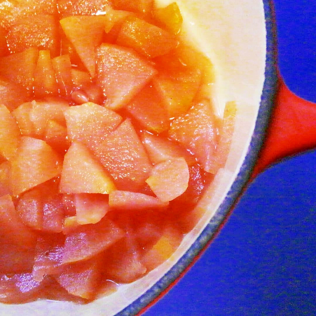 【低糖質】薄切りりんごの簡単コンポート
