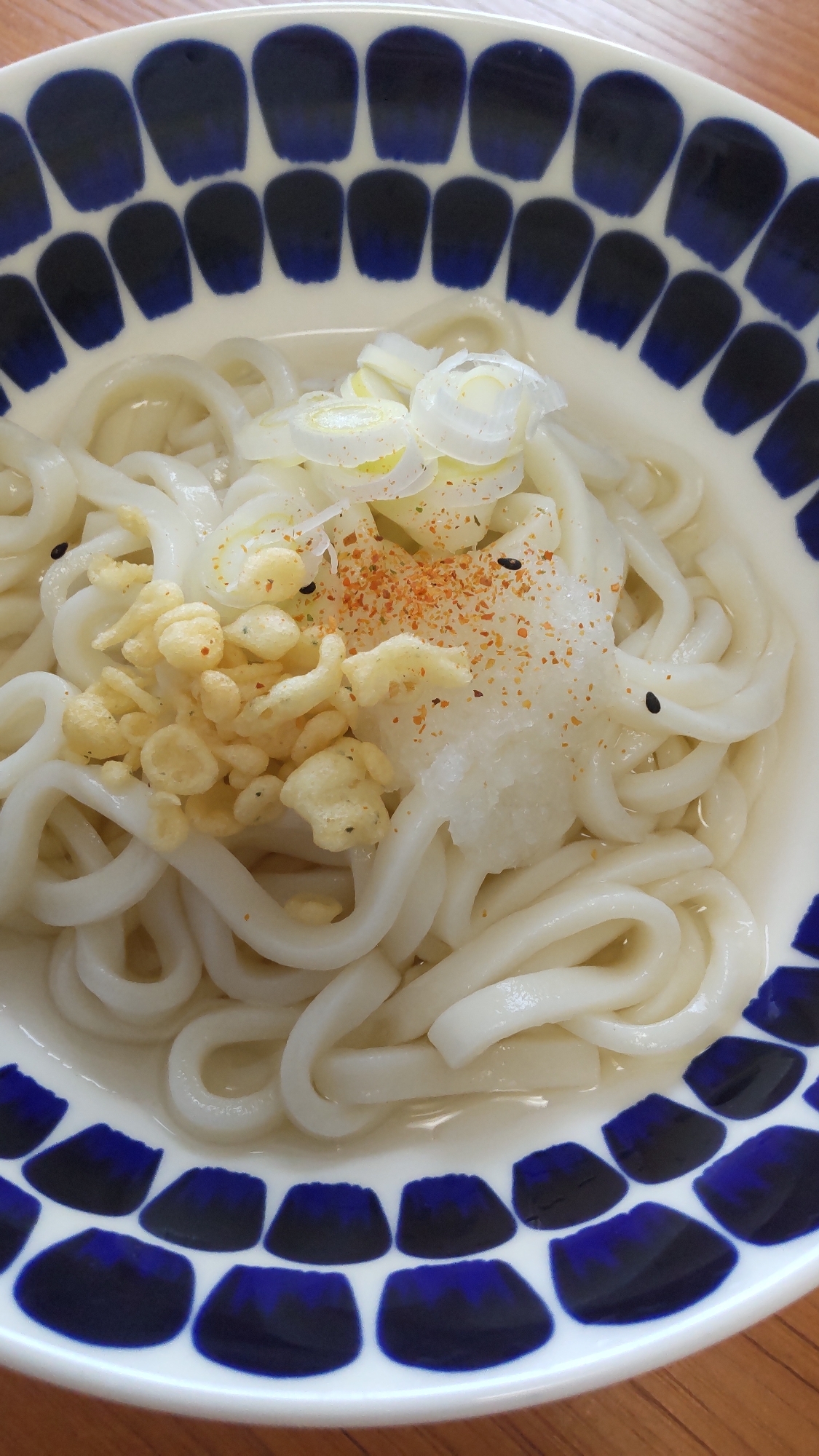 大根おろしと揚げ玉と葱deぶっかけうどん☆