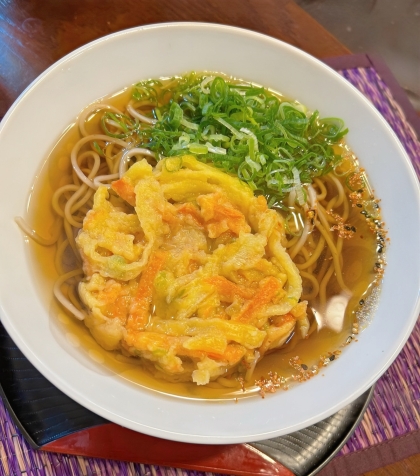 自家製そばつゆで☆天ぷらそば
