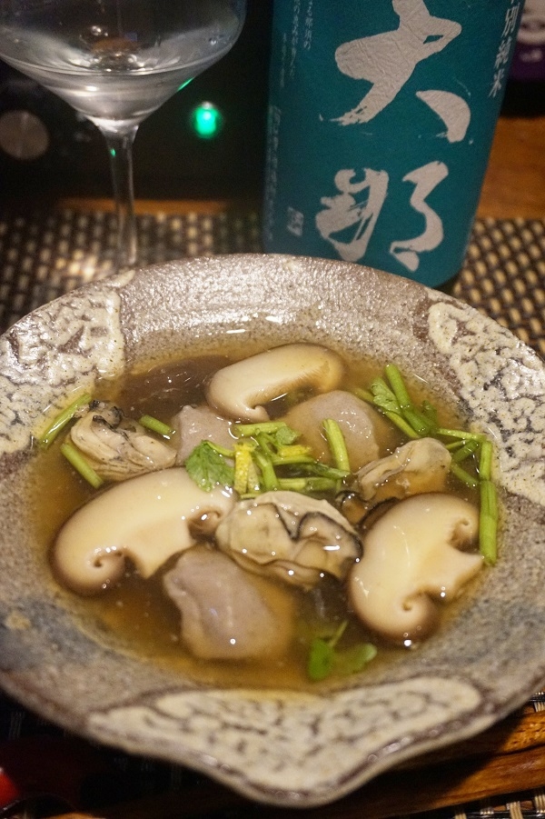 【宮城食材】蒸し蕎麦団子の牡蠣餡かけ