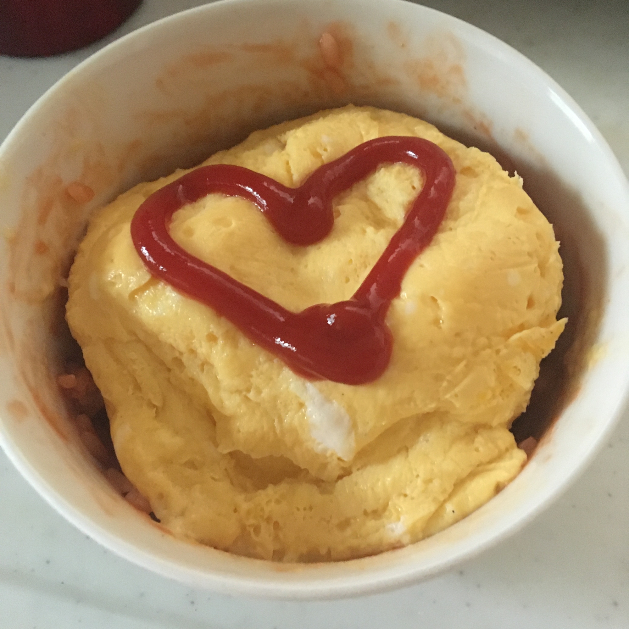 レンジでオムライス丼