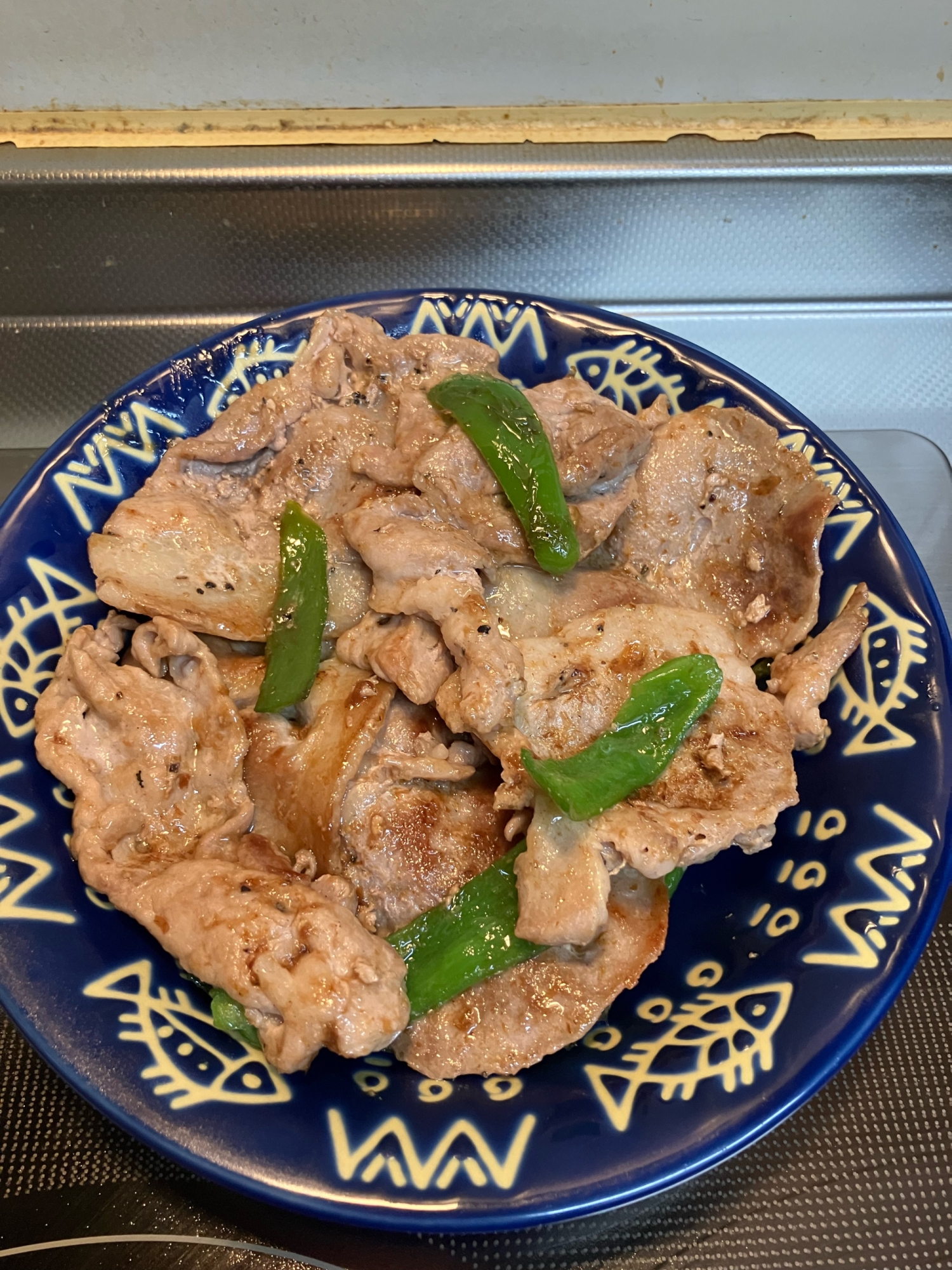 豚肉とピーマンのオイスターからし炒め^_^