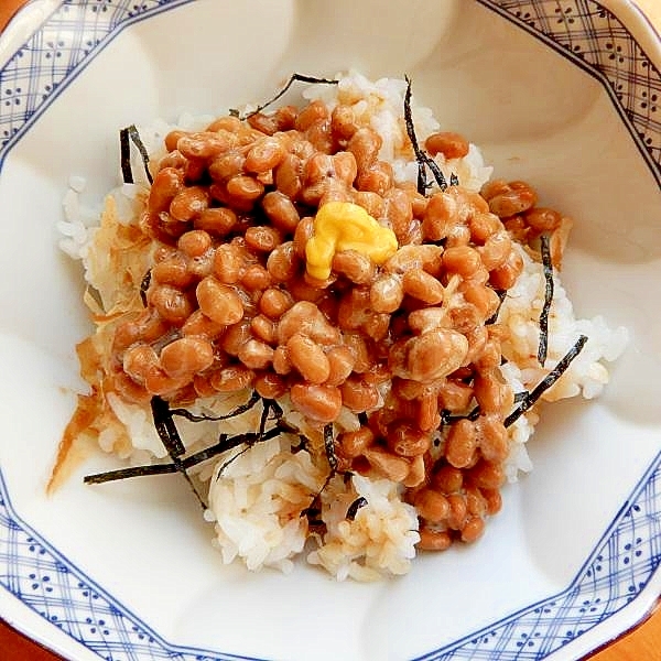 まな板なし３分！？海苔弁当風❤・・❤納豆ご飯♪