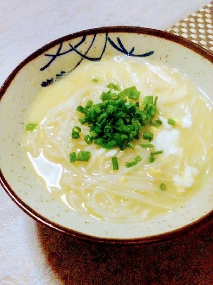 一人ご飯に☆卵とじ温そうめん