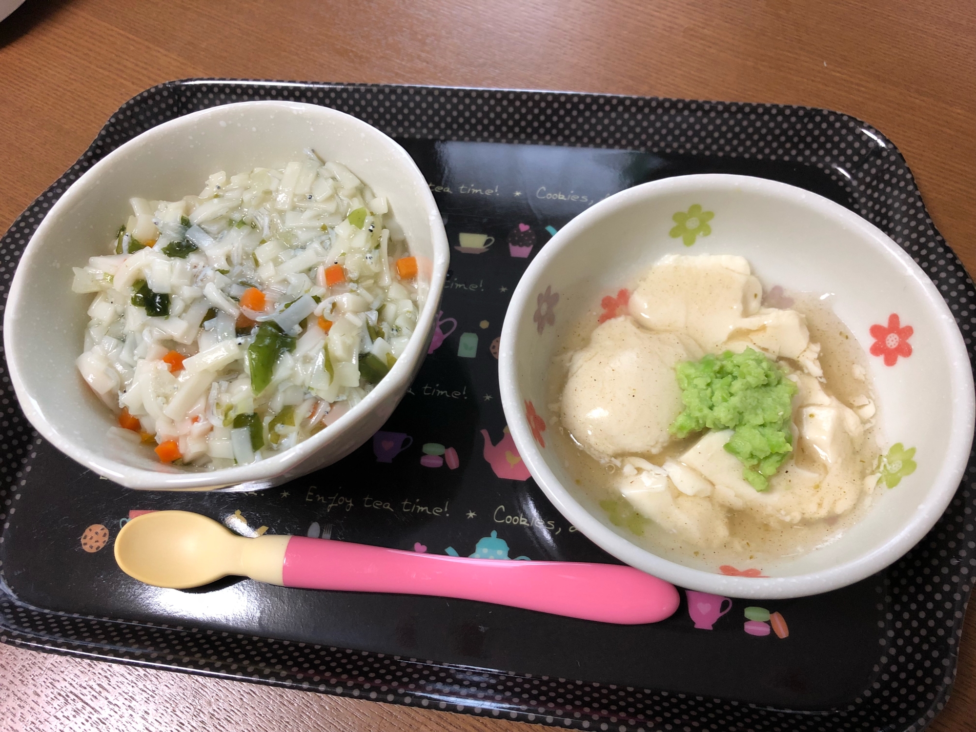 離乳食後期:しらすうどん&豆腐のあんかけ