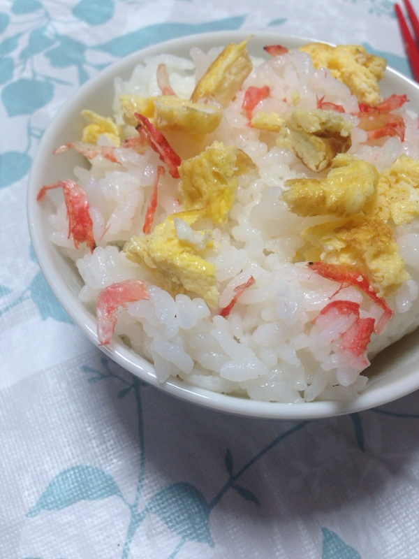 干しエビと卵焼きの混ぜごはん(*^^*)