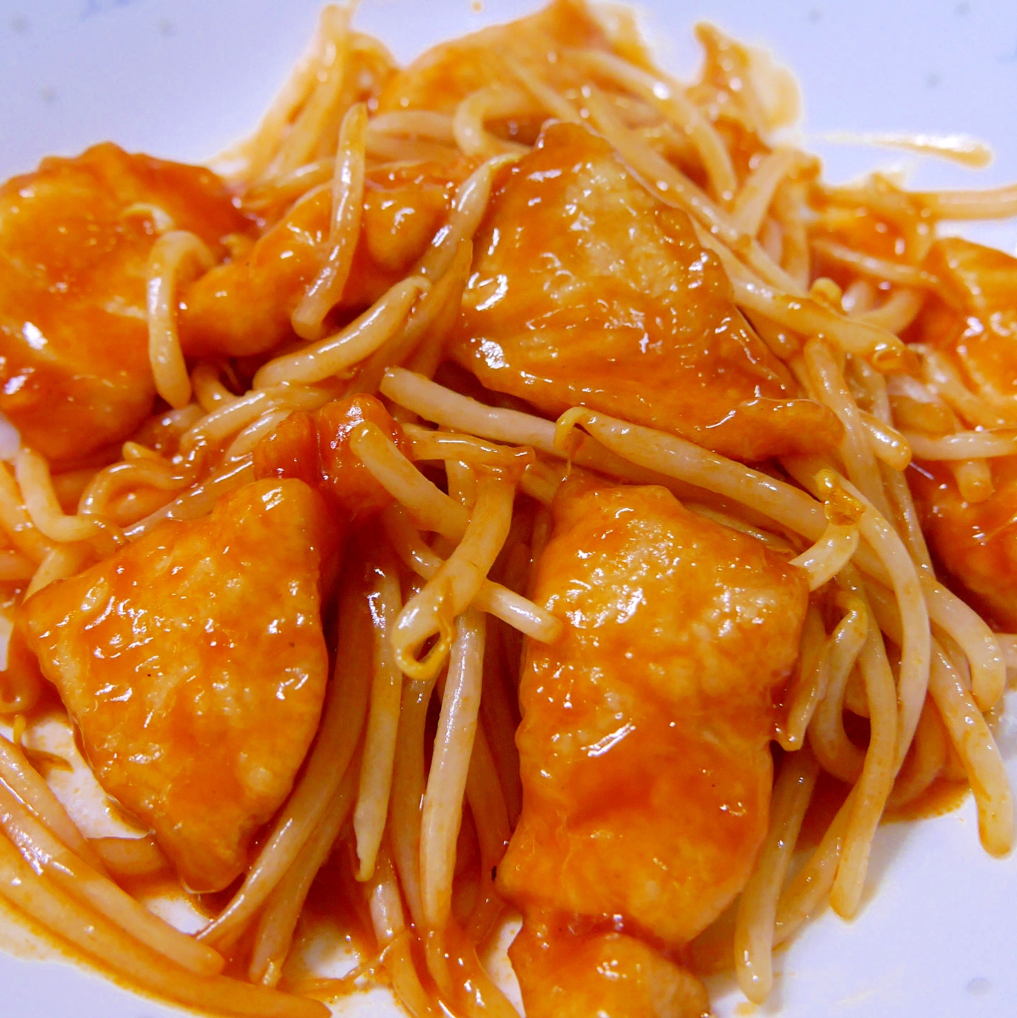 コスパ最高~!簡単!!鶏肉ともやしの甘酢餡かけ♪