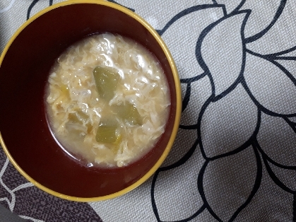 茄子とキャベツのかき玉味噌汁