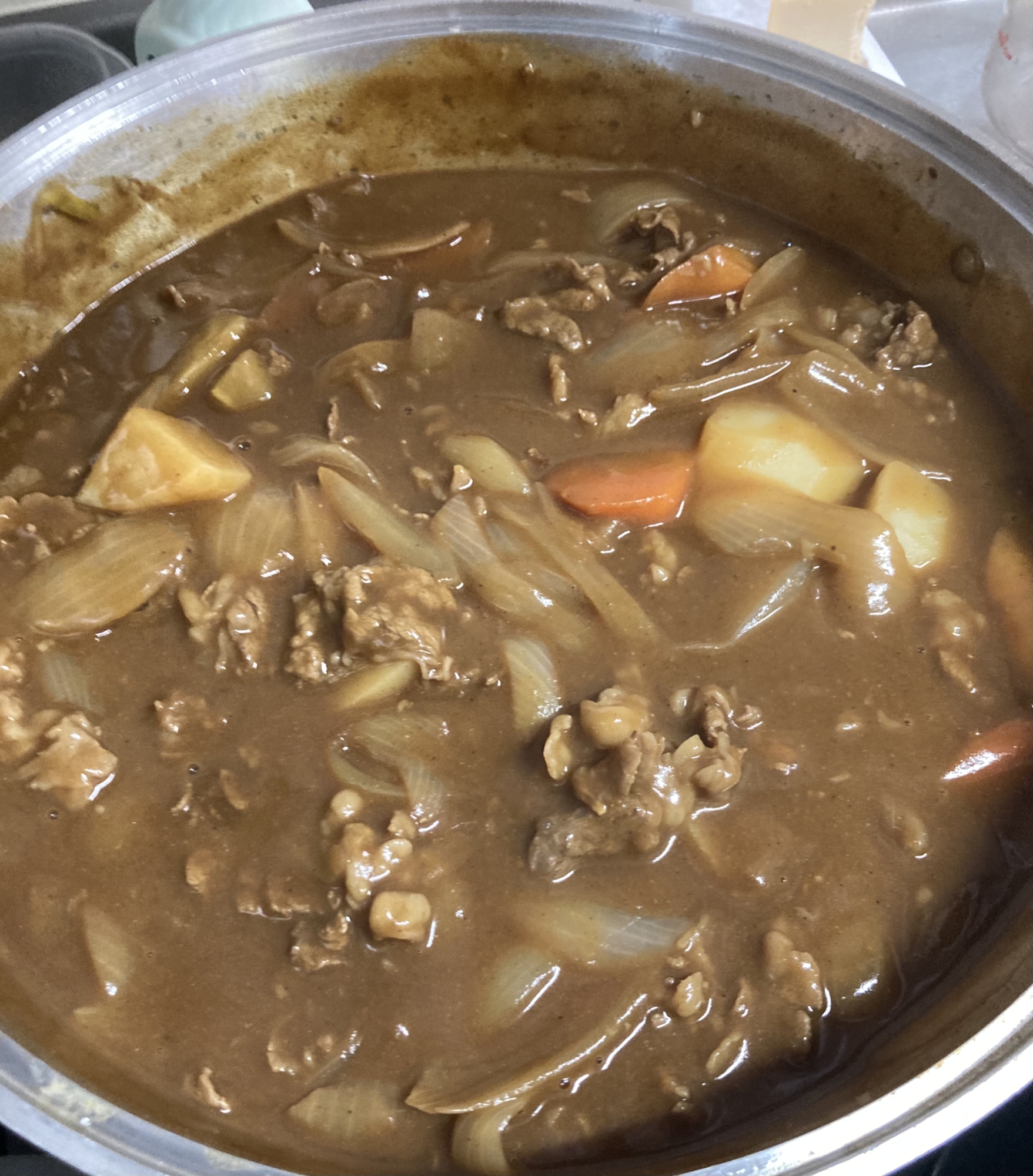 新玉ねぎクタクタの牛肉カレー！