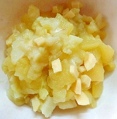 離乳食後期 高野豆腐 キャベじゃがとリンゴ煮サラダ レシピ 作り方 By J Mammy 楽天レシピ