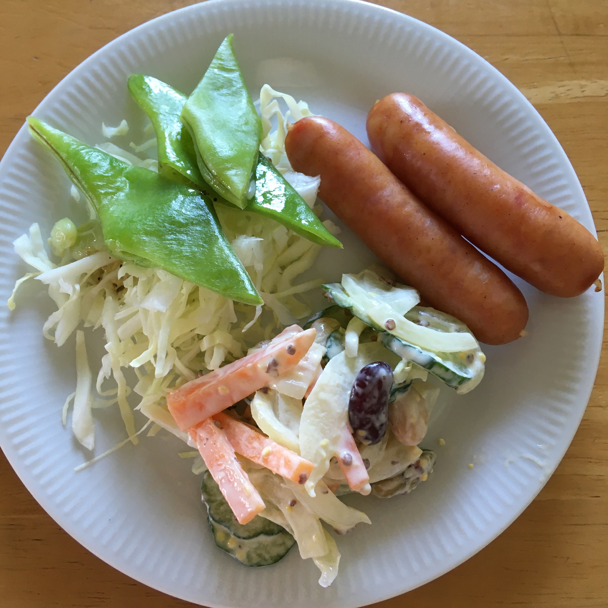 こどもの朝食プレート4  ウインナー×豆サラダ