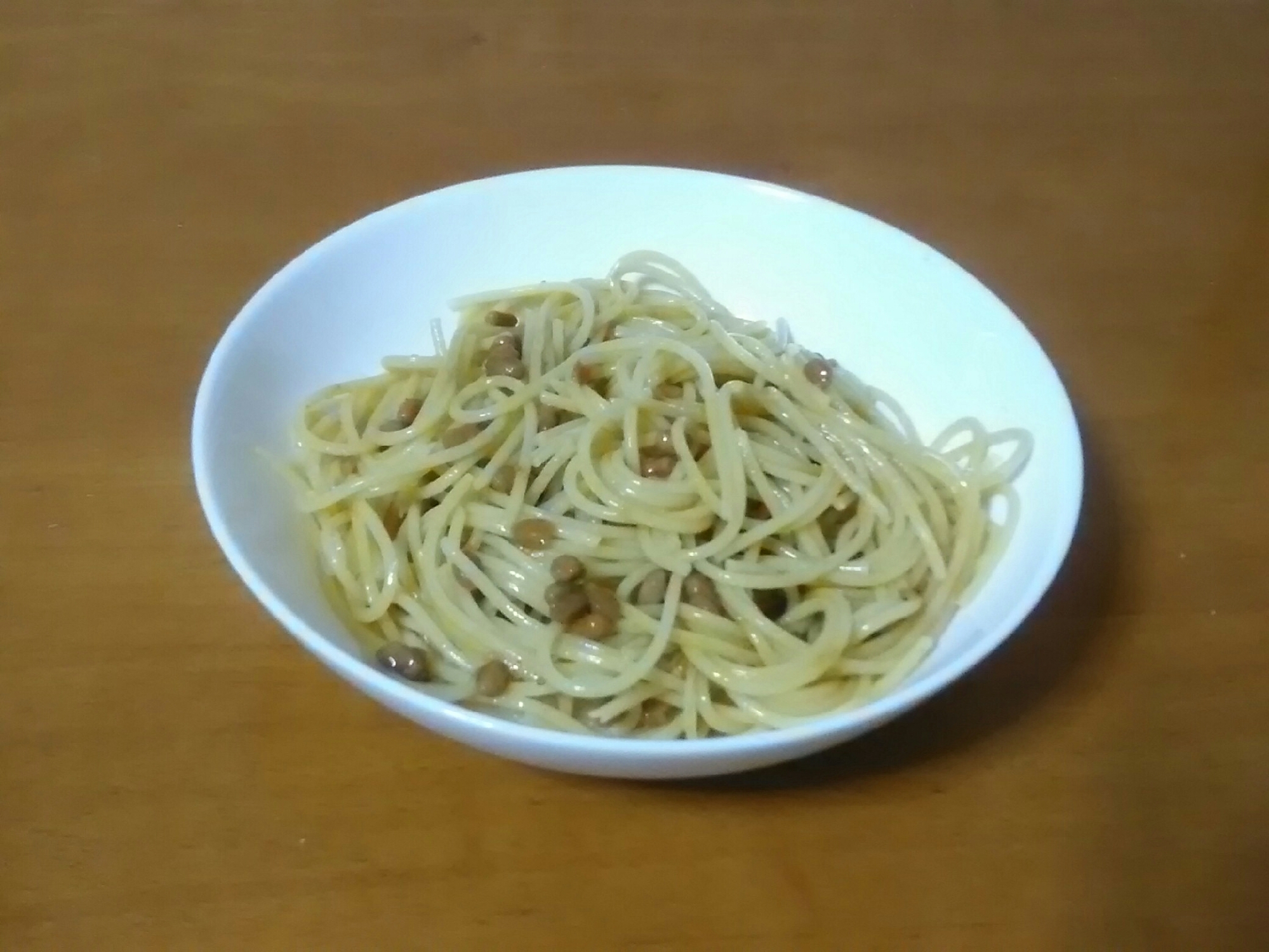 納豆とおむすび山パスタ