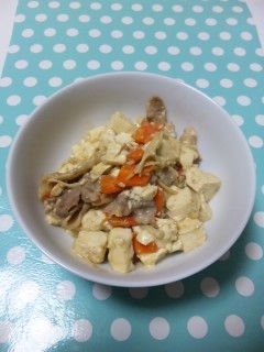 味噌風味でご飯が進む★豚肉豆腐の味噌炒め