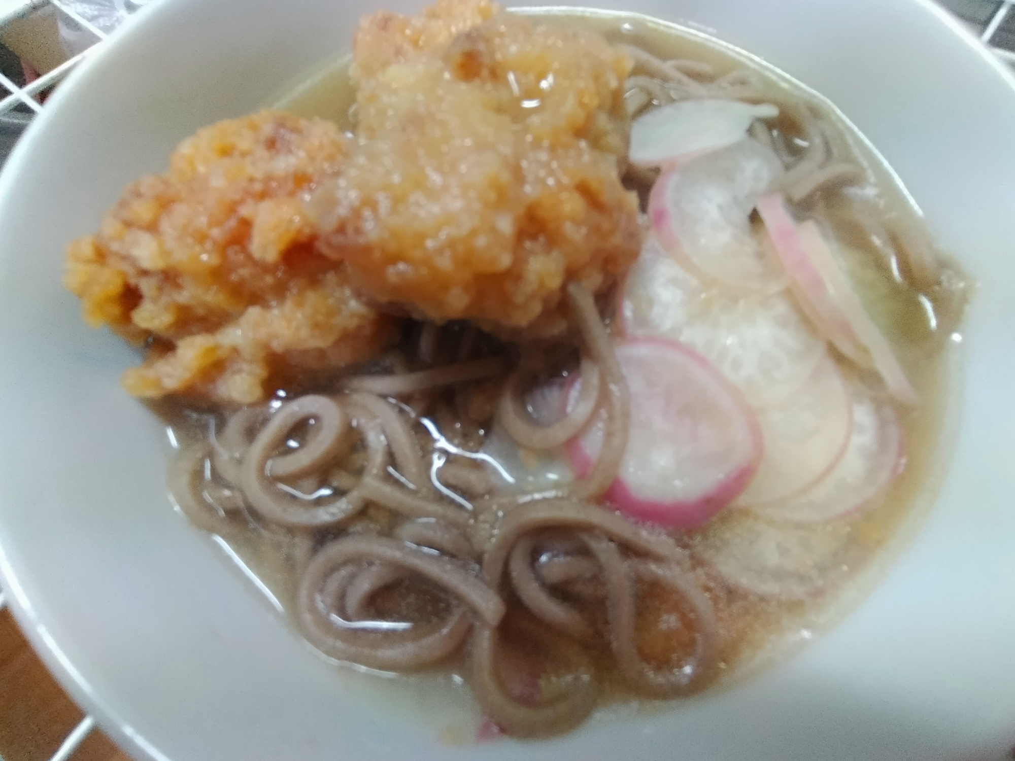 唐揚げラディッシュの蕎麦煮