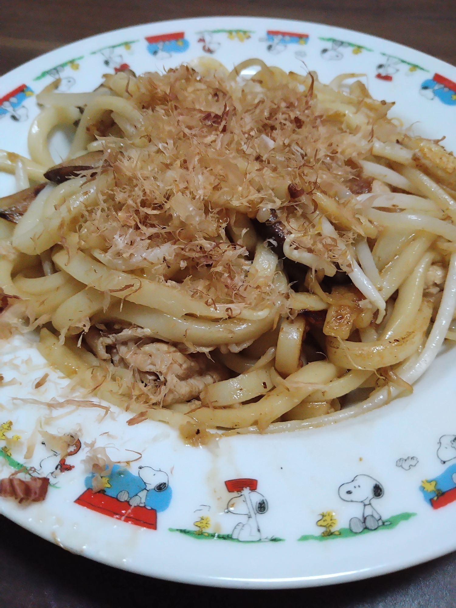 麺つゆで焼きうどん