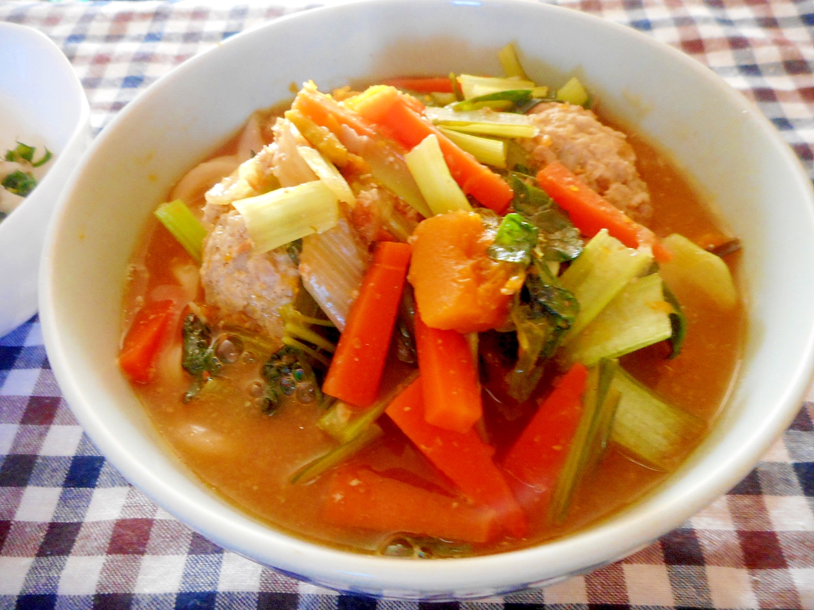 カボチャと肉団子の味噌煮込みうどん レシピ 作り方 By Mococo05 楽天レシピ