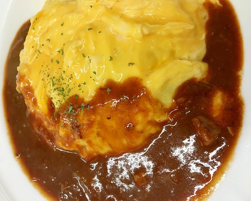 ハッシュドビーフ＆カレーオムライス