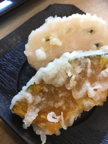 天ぷらにマヨネーズ使い、裏技で美味しく仕上がりました❣️